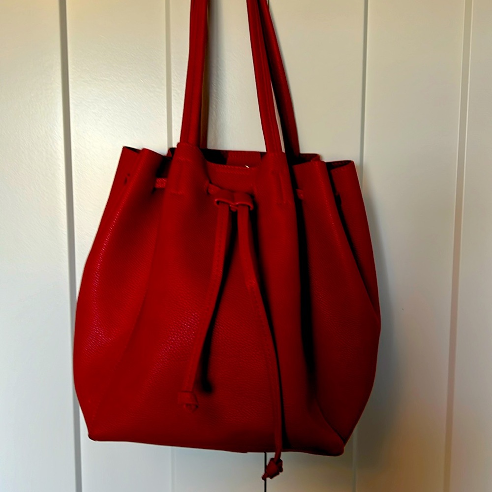 Anthropologie Red Bucket Bag